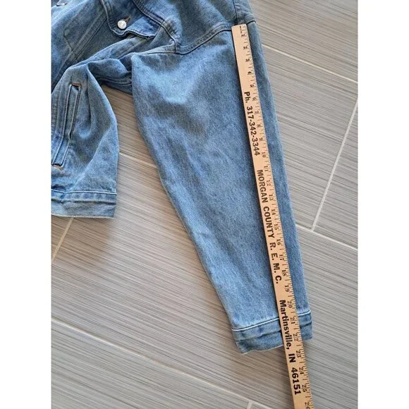 Vintage International Denim Jacket X-Large USA Cotton Embroidered Semi Trucker - Picture 13 of 13